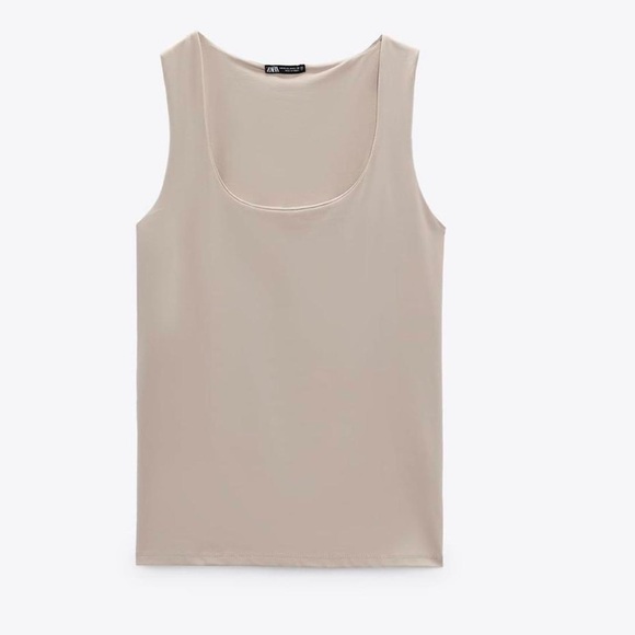 ZARA Square-Neck Tank Top - Picture 1 of 4